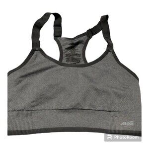 AviA Grey Racer Back  Sports‎ Bra Womens size Lg Adjustable straps